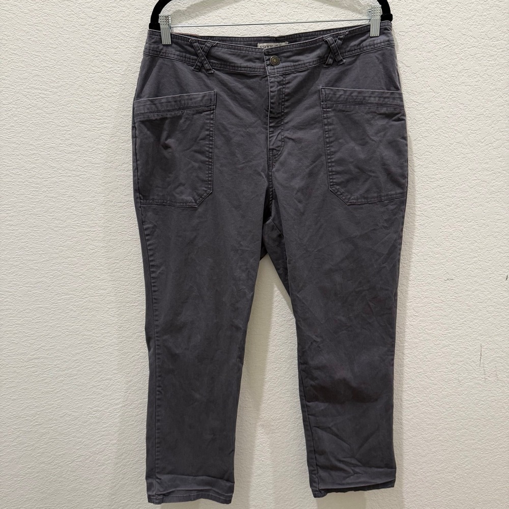 Frye and Co Womens Gray Utility Crop Pants Size 16 Patch Pocket Casual Trousers